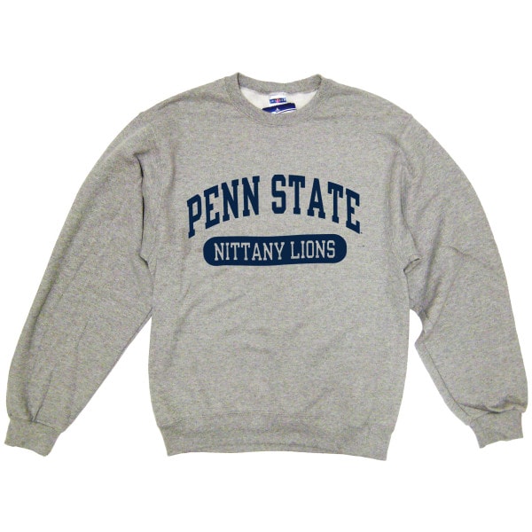 oxford crew neck sweatshirt with arched Penn State above Nittany Lions